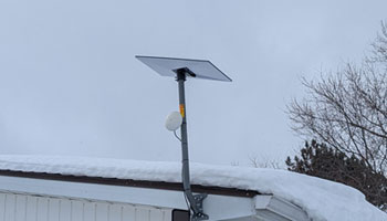 Starlink dish installation on a Northern Ontario home
